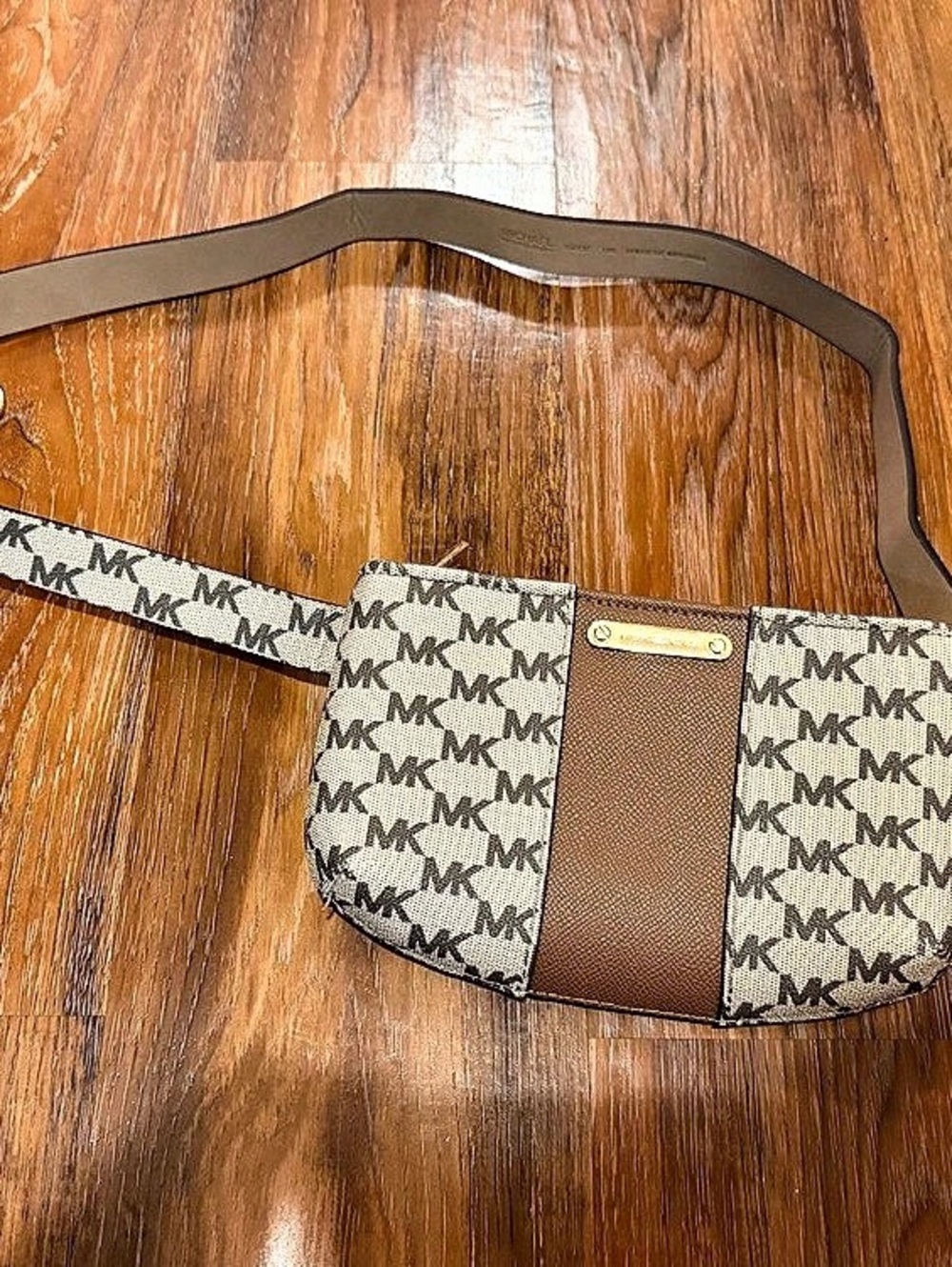 Michael Kors Jet Set Crossbody Bag in Brown & Beige
